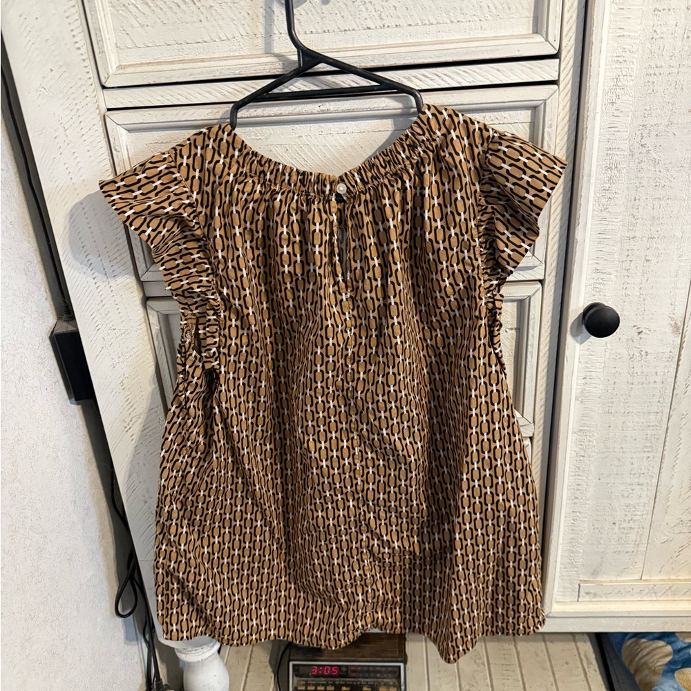 Brown Patterned Blouse - image 2